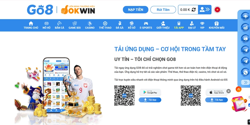 Hướng dẫn tải app Go8